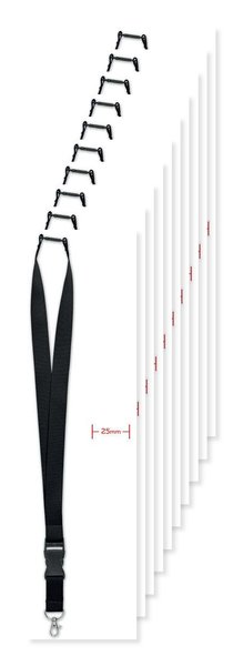 Pack of 10 GiftRetail MO9661 - WIDE LANY Premium 25mm Lanyard with Metal Hook and Safety Breakaway