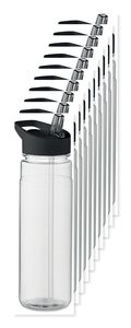 Pack of 10 GiftRetail MO6467 - ALABAMA RPET Eco-Friendly 650ml RPET Bottle with Flip Lid and Straw