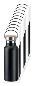 Pack of 10 GiftRetail MO9431 - HELSINKI 500ml Bamboo Lid Insulated Flask