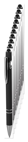 Pakke med 10 Goya 37513RE - Genbrugsaluminium Pen med Gummi & Touch Pointer EVEN