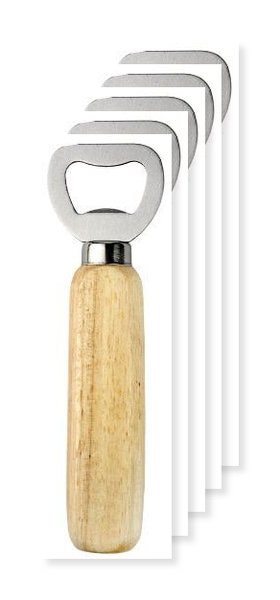 Pakke med 5 Goya 38042 - Rustfrit stål åbner med træhåndtag OAK