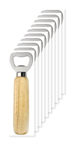 Pakke med 10 Goya 38042 - Rustfrit stål åbner med træhåndtag OAK