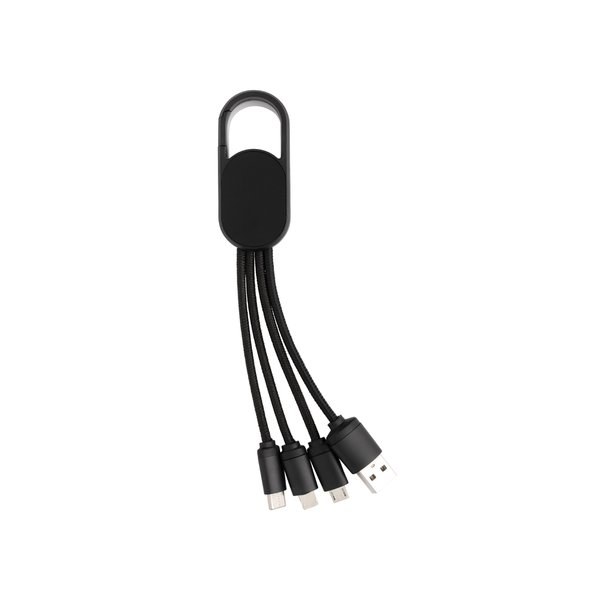 4-i-1 kabel med karabin clip
