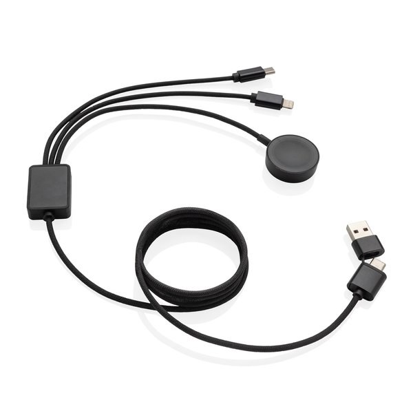 Terra RCS rPET 6-i-1 ladekabel med ur-oplader