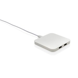 XD Collection P308.46 - 10W trådløs oplader med USB-porte, RCS genanvendt plast