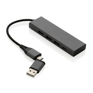 XD Xclusive P308.68 - Terra HUB med 3 USB porte RCS genanvendt aluminium