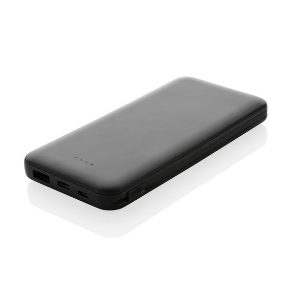 Lockhart powerbank i RCS plast 10.000 mAh, integreret kabel