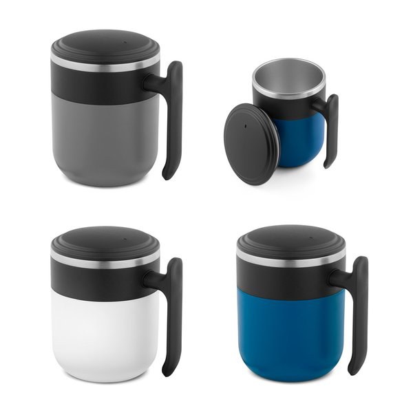 Rejsekrus med indvendig væg i rustfrit stål og mat finish, 400 mL - Egotier 94439