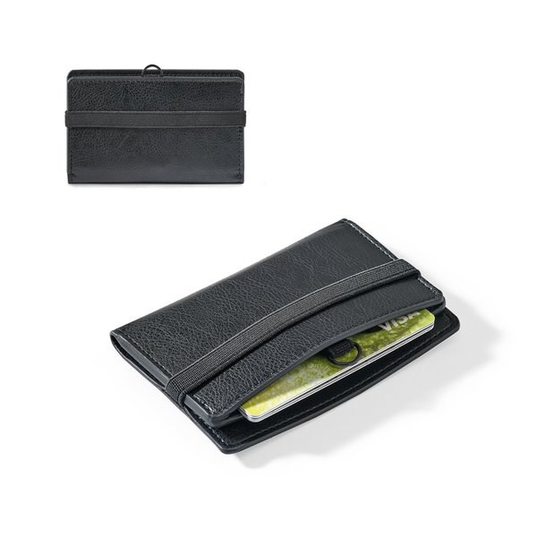 PU kortholder med elastisk lukning - Egotier 95128